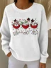 Women Imitation Cashmere Santa Claus Long Sleeve Comfy Vintage Sweater
