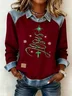 Vintage Shawl Collar Christmas Sweatshirt