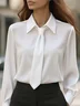 Long Sleeve Plain Regular Loose Shirt For Women
