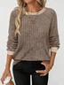 Casual Plain Crew Neck Long Sleeve T-shirt