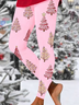 Women Christmas Casual All Season Printing Long Leggings