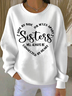 Vintage Crew Neck Letter Pattern Sweatshirt