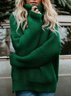 Women Plain Long Sleeve Comfy Street Split Joint Sweater