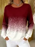 Vintage Crew Neck Gradient Pattern Sweatshirt