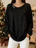 Casual Abstract Polka Dots V Neck Long Sleeve T-shirt