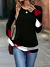 Casual Abstract Crew Neck Long Sleeve T-shirt