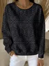 Casual Crew Neck Abstract Sweatshirt Printing