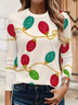 Casual Christmas Crew Neck Long Sleeve T-shirt