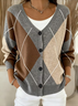 Women Abstract Long Sleeve Comfy Casual Cardigan