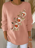Women Floral Long Sleeve Comfy Casual Printing Sweater