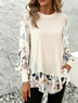 Casual Floral Crew Neck Long Sleeve T-shirt