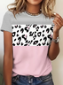 Casual Abstract Crew Neck Short Sleeve T-shirt