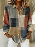Shirt Collar Regular Sleeve Long Sleeve Abstract Buckle Regular Loose Button Up Shirt Shirt For Women
