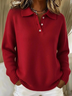 Women Plain Long Sleeve Comfy Casual Sweater