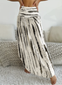 Casual Abstract Stripes A-Line High Waist Maxi Skirt