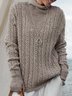 Long Sleeve Woven Turtleneck Sweater