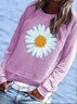 Women Casual Floral Printed Crew Neck Hoodies & Sweatshirt